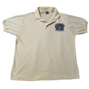 Men's Vintage 90s Polo Shirt Doane College Made in‎ USA Yellow Polo Shirt sz S